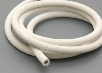Click to enlarge - White steam hose for use with saturated steam. Special compound to stop marking and therefore acceptable for use in food environments. This hose is specially designed for washdown use in the food and dairy industry.